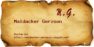 Maldacker Gerzson névjegykártya